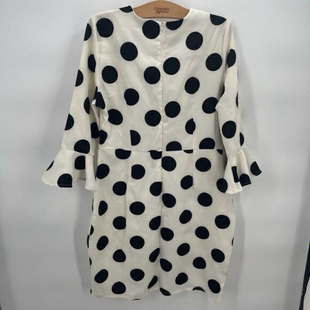 Mixinni Big Polka Dot Dress With 3/4 Bell Sleeve‎ Womans Suze XXL #9P - Picture 6 of 6